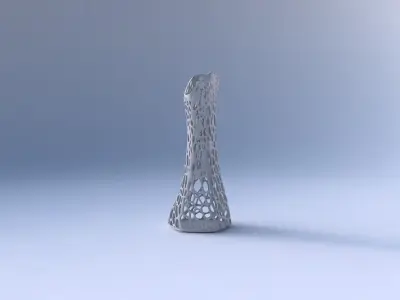 Vase squeezed and bent hexagon 2 with dense organic lattice 3D print model