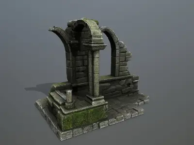 Ruin Gate Low-poly 3D model