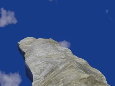 Rocky moutain terrain model Free low-poly 3D model