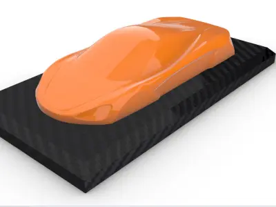 Mclaren Print 3D carbon fiber car - orange 3D print model