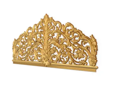 Classic Carved Bed 3D model 15  3D model