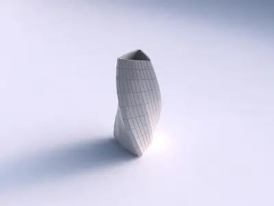 Vase twist triangle with grid plates 3D print model