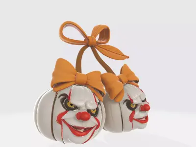 Creepy Clown Pumpkin Cherry Decor Halloween Horror Ornament  3D print model