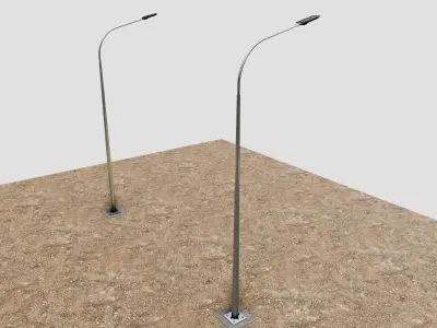 6MT LIGHTING POLE-SINGLE BENDING ARM 3D model