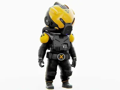 TOON ASTRONAUT F-D  Rigged for Unreal Engine - Unity - MIXAMO 3D model