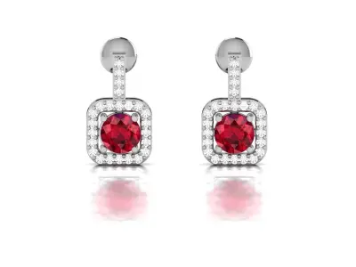 Women Solitaire Diamond Earring 3D print model