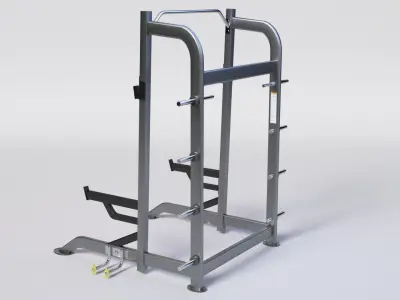 HALF RACK WITH PLATE HOLDERS Low-poly 3D model