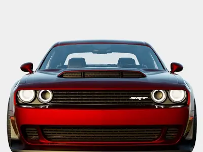 Dodge Challenger SRT Hellcat Widebody 2018 Low-poly 3D model