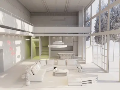INDUSTRIAL INTERIOR SCENE 3D model