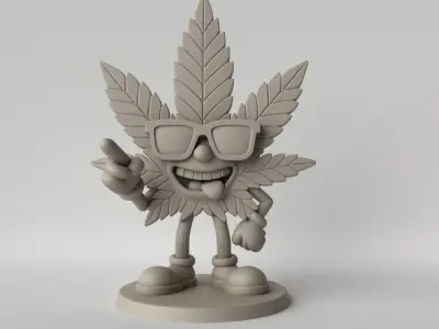 Green Buddy  Cannabis Mascot 3D print model