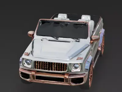 Pearl White And Rose Gold Convertible SUV 3D Model Low-poly 3D model