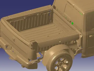 RAM 1500 Laramie Crew Cab 4x4 2013 Vehicle 3d scan model 3D model