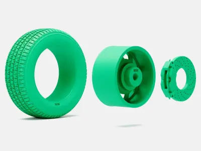 15x8 Bassett D-Hole Wheel BFGoodrich Radial TA Tire 3D print model