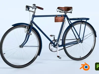 Old Soviet bicycle 3D model