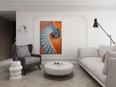 Luxury living room interior 3D model