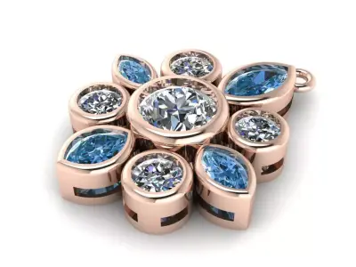 Flower necklace 405 3D print model