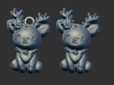 christmas tree deer decor  3D print model