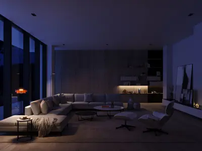 PANORAMA LIVING ROOM - Interior scene - 3d model 3D model