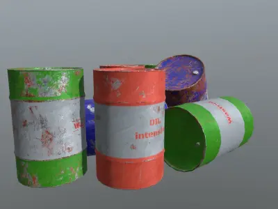 Metall Barrel Rusty Free low-poly 3D model