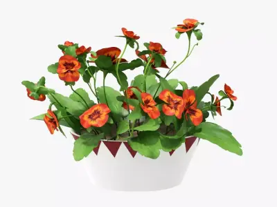 Artificial plant in a pot 01 3D model