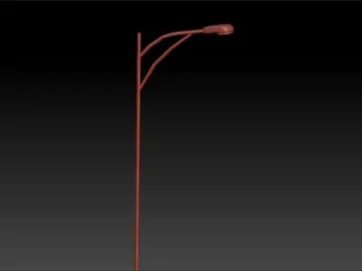 Low Poly Streetlight with single bulb Low-poly 3D model