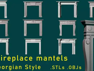 10 Fireplace mantel in Georgian Style 3D model