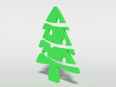 Low Poly Fir Tree Decorative Object Free low-poly 3D model