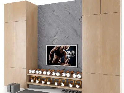 Home Gym Yoga Fitness Decoration Set 58   3D model