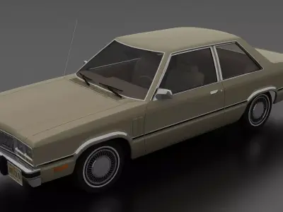 Zephyr 2dr sedan 1978 Low-poly 3D model