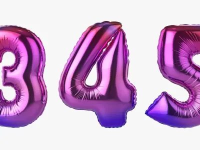 Foil air balloon numbers 01 3D model