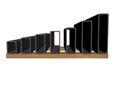 5 16in Wall x3in Rectangle Tube 3D model