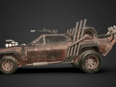 Mad Max Car Low-poly 3D model