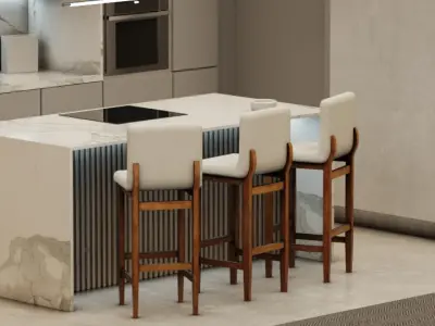 Stool Davena Low-poly 3D model