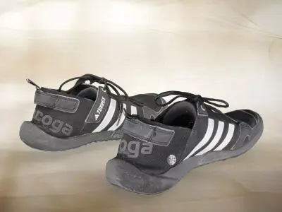 A pair of used Adidas Terrex 007 Low-poly 3D model