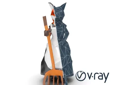 Fox Maid Character Model Pack Low-poly 3D model