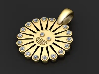 Sun flower pendant  3D print model