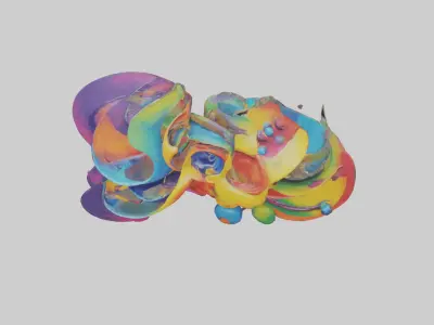 Colorful Wall Art Low-poly 3D model