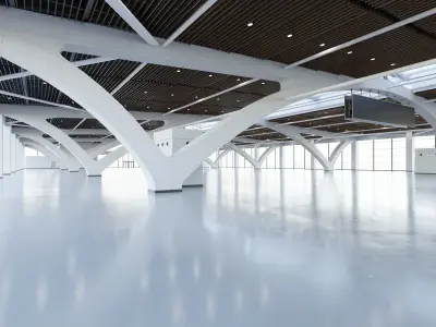 Exhibition Hall Interior 2 Low-poly 3D model
