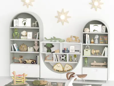 Children Room Set 2 Smile Bookcase  3D model