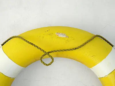 1950s Yellow and White Life Preserver 2 3D model