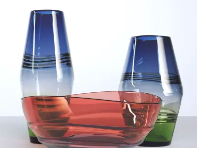 Glass Vase Set 1 3D model