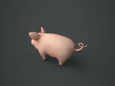 Pig Stylized Low-poly 3D model