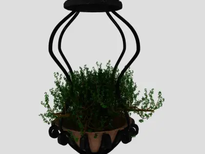 Hanging basket flowerpot luxurious 3D model 3D model