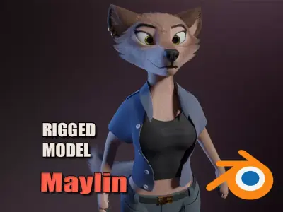 Maylin Anthro Wolf 3D model