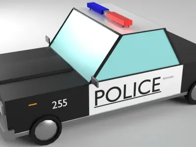 Low poly police car Low-poly 3D model
