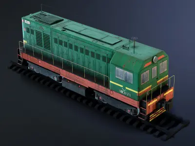 ChME2 Locomotive LOD2 Low-poly 3D model