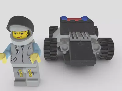 Veronica Voltage from Lego Racers 1999 game Free low-poly 3D model