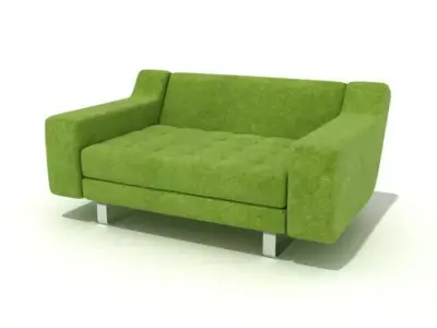 Green Micro Fiber Couch 3D model