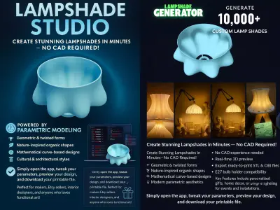 3D Lamp Shade Generator Customizable Lampshade  for 3D Printing  3D print model
