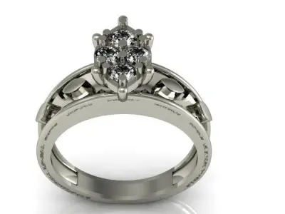 daimond ring 3D print model 4